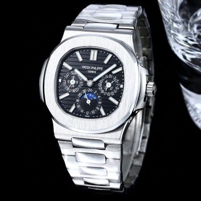 Patek Philippe Year Month 5740/1G-001 Silver steel case with White diamonds Diameter 40mm Watch